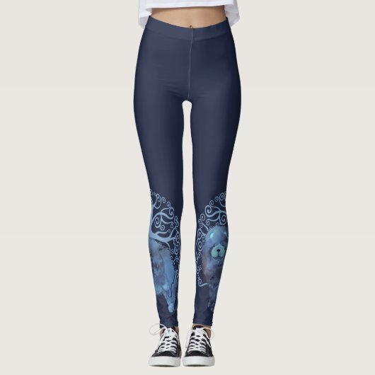 FADED GENES Chow TREM OF LIFE NAVY Leggings (Vorderseite)