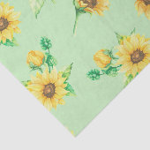 Faded Green Sunblumen Blumendekoupage Seidenpapier (Ausschnitt)