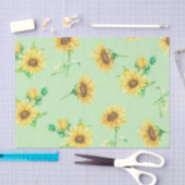 Faded Green Sunblumen Blumendekoupage Seidenpapier (Handwerk)