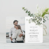 Faded Greenerenery Eucalyptus Save the Date (Stehend Vorderseite)