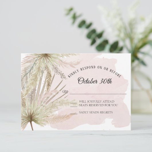 Faded Greenerenery Tropical Beach Boho Jungle Eart Einladung (Stehend Vorderseite)