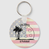 Faded Life Liberty & Pickleball Patriotic Schlüsselanhänger (Rückseite)