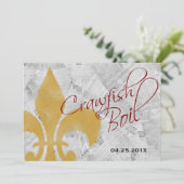 Faded Lilie Newspapier Crawfish Boil Einladung (Stehend Vorderseite)