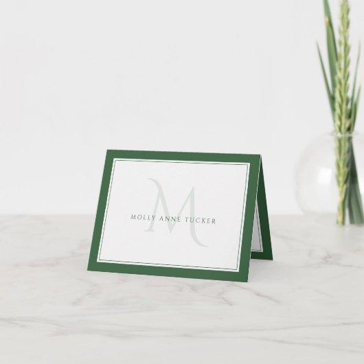 Faded Monogram Chic Green Personal Beruflich (Vorderseite)