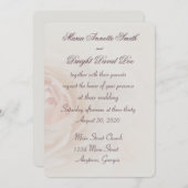 Faded Peach Rose Einladung zur Hochzeit (Vorne/Hinten)