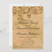 Faded Peonies and Gold Wedding Probe Dinner Einladung (Vorderseite)