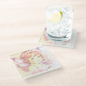 Faded Purple little Fairy Glasuntersetzer (Schrägansicht)