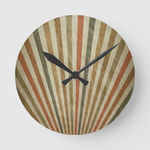 FADED RETRO COLOR STRIPES MUSTARD YELLOW AVOCADO G RUNDE WANDUHR