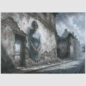 Faded Woman on Stone Wall Decoupage Seidenpapier (Vorderseite)