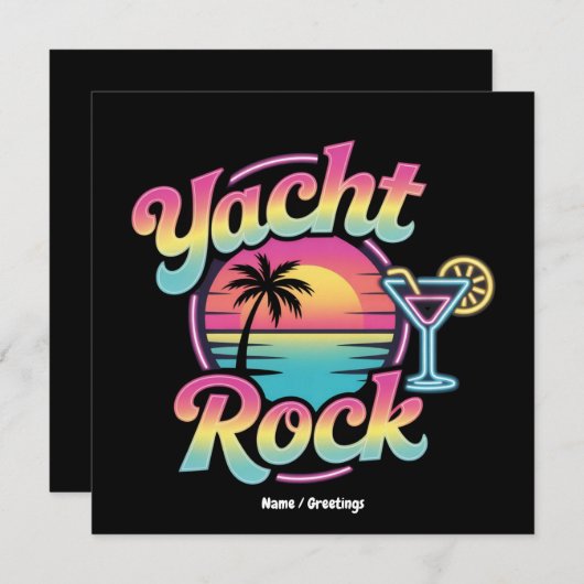 Faded Yacht Rock Boat Party – Smooth Sounds & Coas Einladung (Vorne/Hinten)