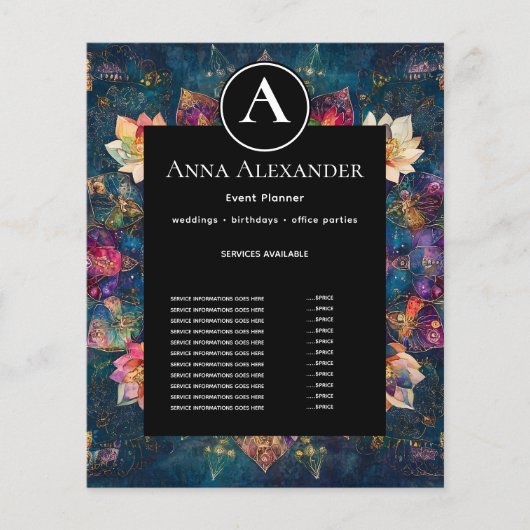 Fäden des Lichts | Florales Mandala-Design Flyer (Vorne)