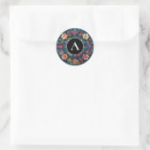 Fäden des Lichts | Florales Mandala-Design Runder Aufkleber (Tasche)