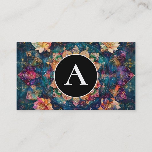 Fäden des Lichts | Florales Mandala-Design Visitenkarte (Vorderseite)