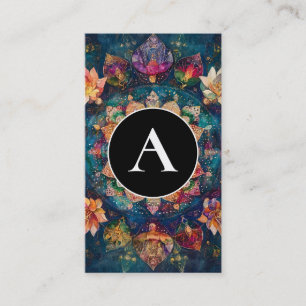 Fäden des Lichts   Florales Mandala-Design Visitenkarte