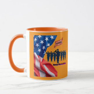 Fäden des Patriotismus in Orange Tasse