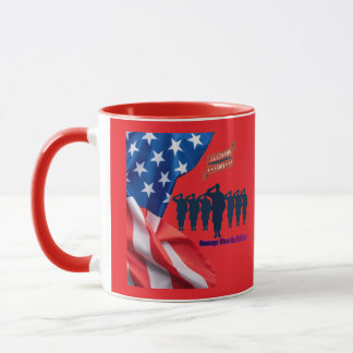 Fäden des Patriotismus leuchten rot Tasse