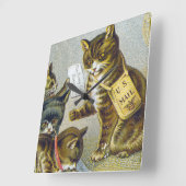 Faden-Geschäftskarte, 1880 Quadratische Wanduhr (Winkel)