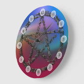 Faden-Pentagramm Große Wanduhr (Winkel)