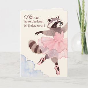 Fadenbemalte Kunst   Geburtstag Ballerina Karte