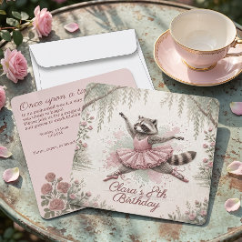 Fadenbemalte Kunst | Wald-Ballerina-Geburtstag Einladung