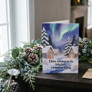 Fadenbemalte Kunst Wintertal Lustiges Weihnachten Karte