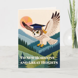 Fadengemalte Kunst Eule Klassische Graduierung Karte