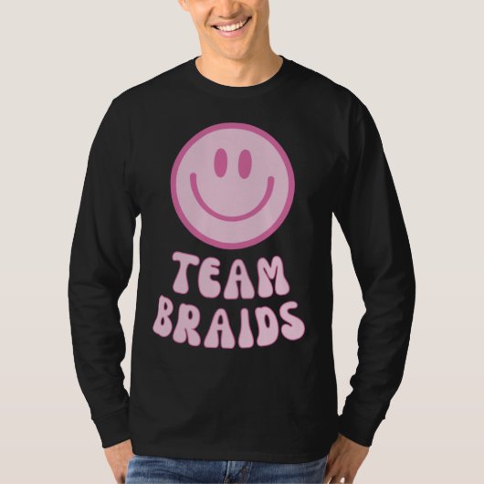 Fades or Braids Gender Reveal Retro Team Braids T-Shirt (Vorderseite)