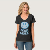 Fades or Braids Gender Reveal Retro Team Fades T-Shirt (Vorderseite Vollansicht)