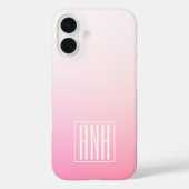 Fading Pinks Ombre Gradation & Your Initials Case-Mate iPhone Hülle (Rückseite)