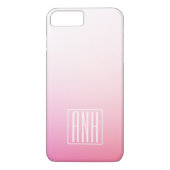 Fading Pinks Ombre Gradation & Your Initials Case-Mate iPhone Hülle (Rückseite)
