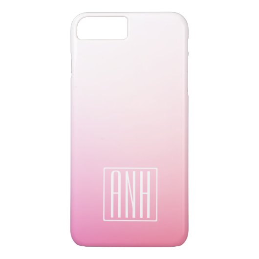 Fading Pinks Ombre Gradation & Your Initials Case-Mate iPhone Hülle (Rückseite)