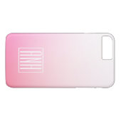 Fading Pinks Ombre Gradation & Your Initials Case-Mate iPhone Hülle (Rückseite (Horizontal))