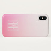 Fading Pinks Ombre Gradation & Your Initials Case-Mate iPhone Hülle (Rückseite (Horizontal))