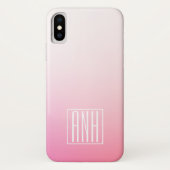 Fading Pinks Ombre Gradation & Your Initials Case-Mate iPhone Hülle (Rückseite)