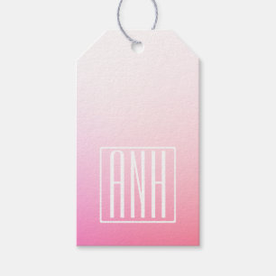 Fading Pinks Ombre Gradation & Your Initials Geschenkanhänger