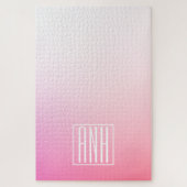 Fading Pinks Ombre Gradation & Your Initials Puzzle (Vertikal)