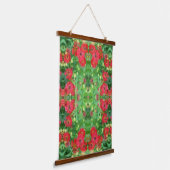 Fading Red Zinnia Flowers Abstract Pattern   Wandteppich Mit Holzrahmen (Gewinkelt)