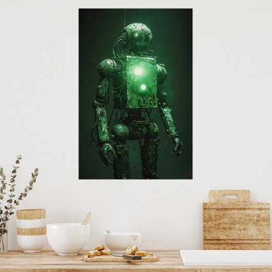 Fading Sentinel: Ein gebrochener Roboter Poster (Küche)