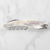 Fading Stylish Monogram Glitzer Waiter's Corkschra Kellnermesser (Rückseite)