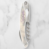 Fading Stylish Monogram Glitzer Waiter's Corkschra Kellnermesser (Rückseite)