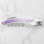 Fading Stylish Monogram Glitzer Waiter's Corkschra Kellnermesser (Rückseite)