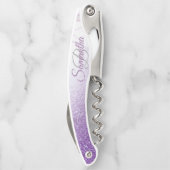 Fading Stylish Monogram Glitzer Waiter's Corkschra Kellnermesser (Rückseite)