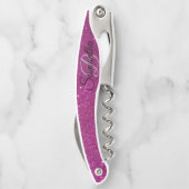 Fading Stylish Monogram Glitzer Waiter's Corkschra Kellnermesser (Rückseite)