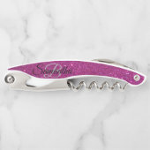 Fading Stylish Monogram Glitzer Waiter's Corkschra Kellnermesser (Vorderseite)