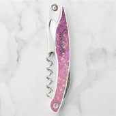Fading Stylish Monogram Glitzer Waiter's Corkschra Kellnermesser (Vorderseite)