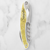 Fading Stylish Monogram Glitzer Waiter's Corkschra Kellnermesser (Rückseite)