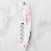 Fading Stylish Monogram Glitzer Waiter's Corkschra Kellnermesser (Vorderseite)