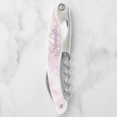 Fading Stylish Monogram Glitzer Waiter's Corkschra Kellnermesser (Rückseite)