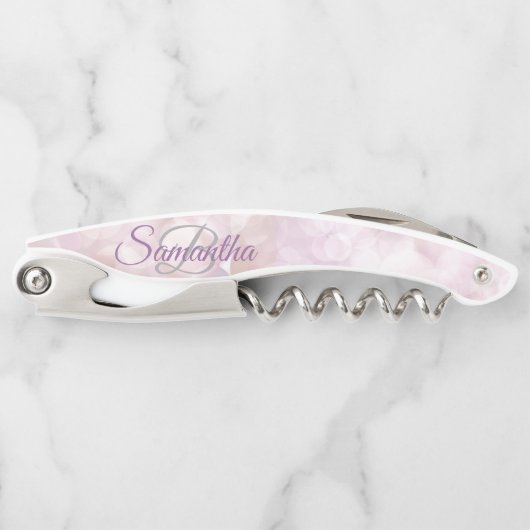 Fading Stylish Monogram Glitzer Waiter's Corkschra Kellnermesser (Vorderseite)