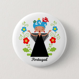 Fado Portugiesische Sänger und Schiffe Button